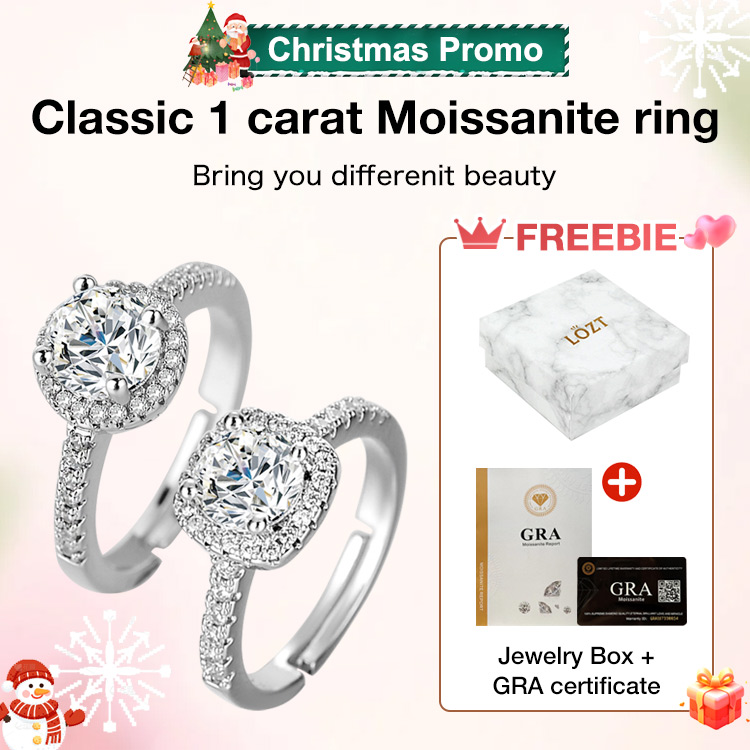 Second one only ₱699 - Classic 1 Carat Moissanite Ring - With GRA certificate. Free gift box. Adjustable size	