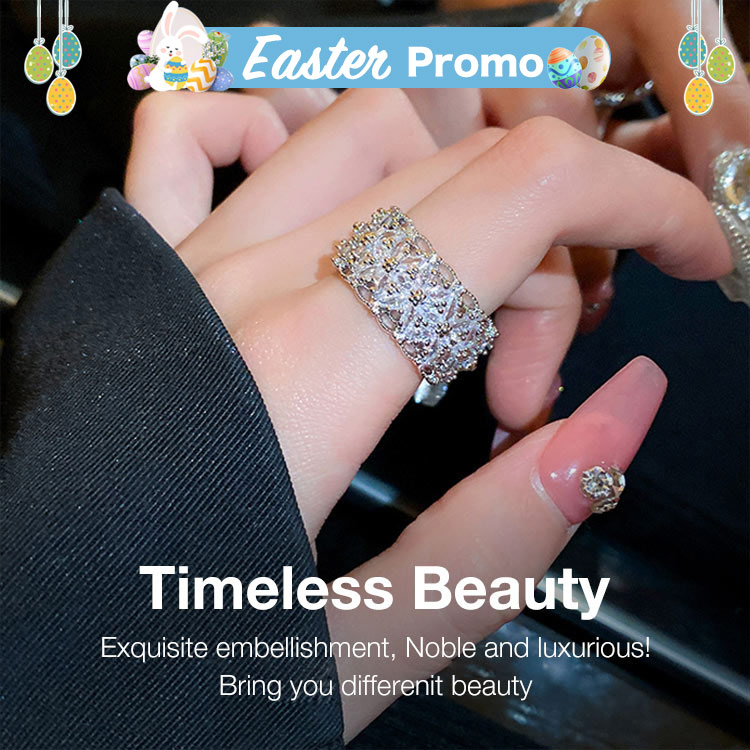 7.7 Great Sale - Buy 1 ring get 1 bracelet - Dazzle with Elegance - Moissanite Flower Ring - With GRA certificate and free jewelry box