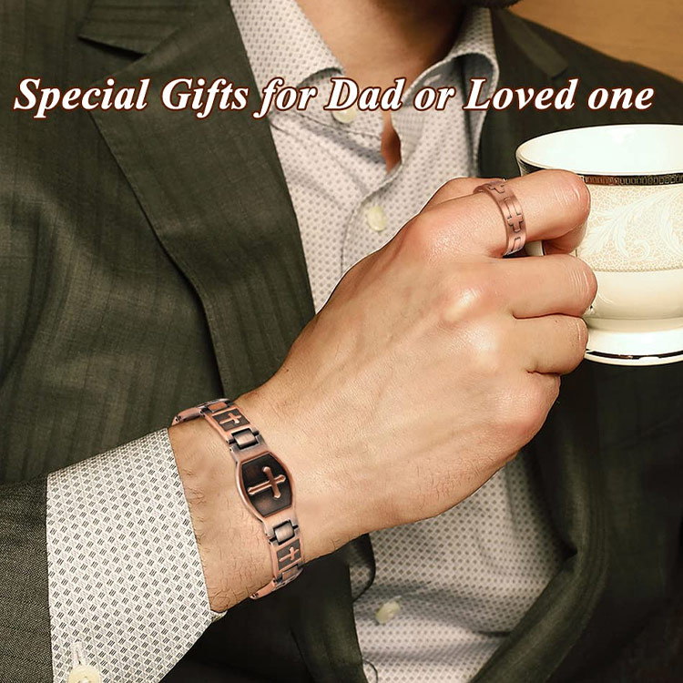 Valentines Promo - Second one only ₱499 -Copper Magnetic Cross Bracelet- Comes with a custom jewelry box and a free regulator