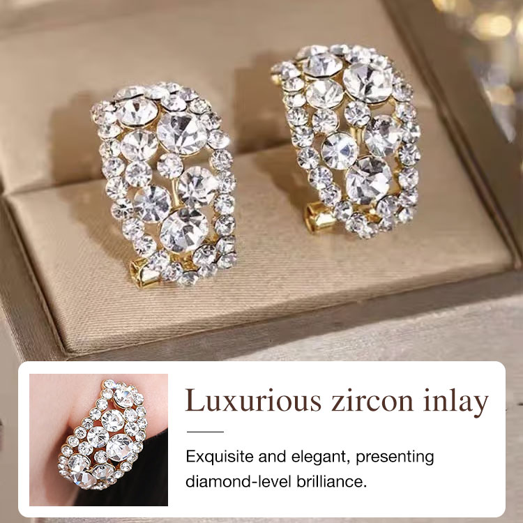 New Year Promotion -  Second-Diamonds Hoop Earrings-Free gift box