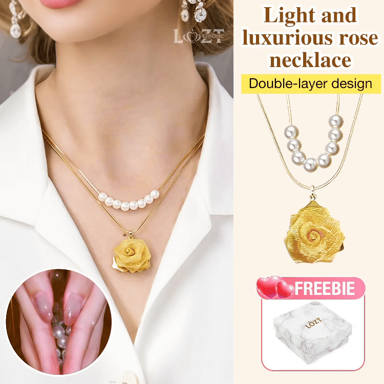 618 Big Sale Buy 1 Get 1 Free Only 999 Pesos - Lightweight and Luxurious Rose Necklace Double Layer Design - Order Now and Get a Free Storage Box
