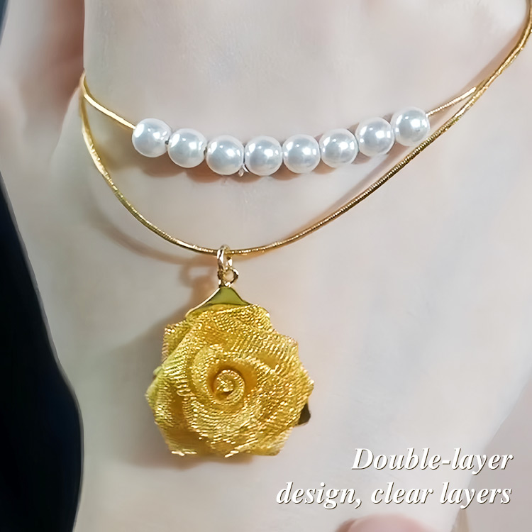 618 Big Sale Buy 1 Get 1 Free Only 999 Pesos - Lightweight and Luxurious Rose Necklace Double Layer Design - Order Now and Get a Free Storage Box