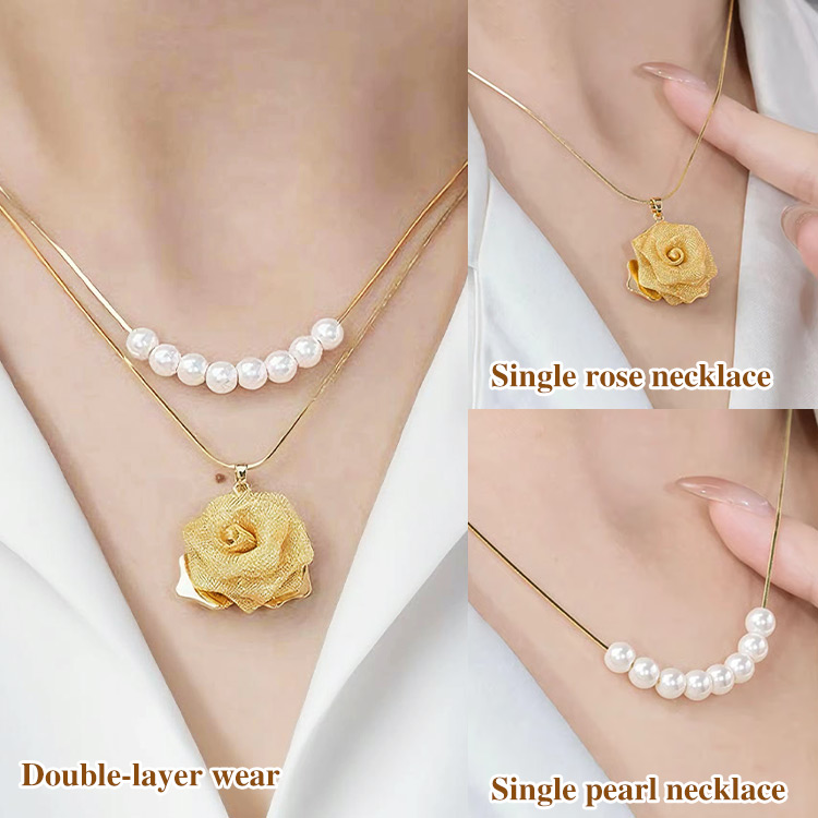 618 Big Sale Buy 1 Get 1 Free Only 999 Pesos - Lightweight and Luxurious Rose Necklace Double Layer Design - Order Now and Get a Free Storage Box