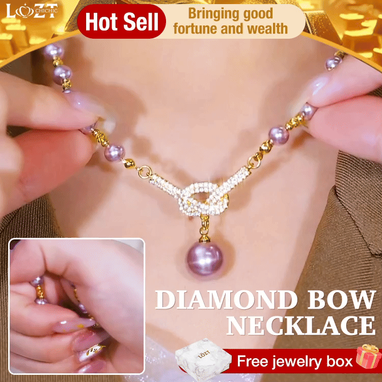 Mid-Year Sale - Diamond Pearl Necklace - Free Gift Box 2 Colors Available - Bring the ultimate in beauty and elegance wherever you go!