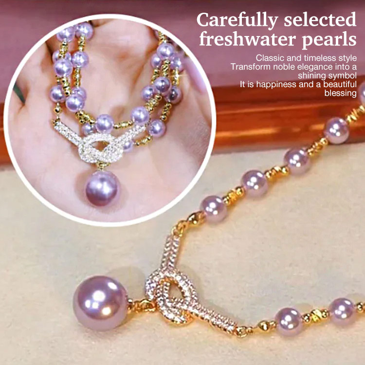 Mid-Year Sale - Diamond Pearl Necklace - Free Gift Box 2 Colors Available - Bring the ultimate in beauty and elegance wherever you go!