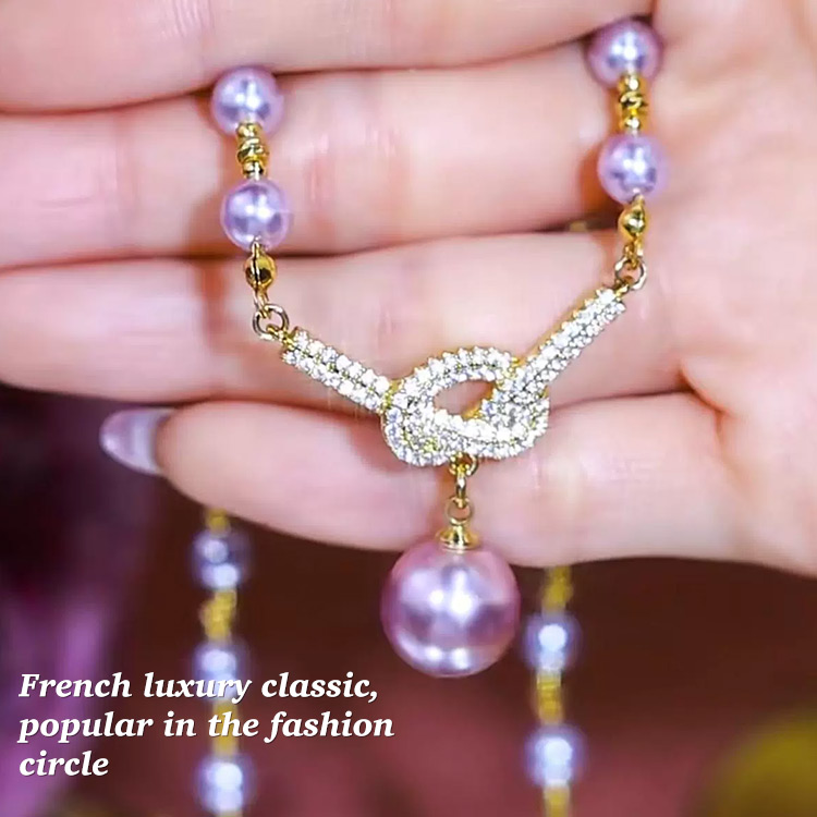 Mid-Year Sale - Diamond Pearl Necklace - Free Gift Box 2 Colors Available - Bring the ultimate in beauty and elegance wherever you go!