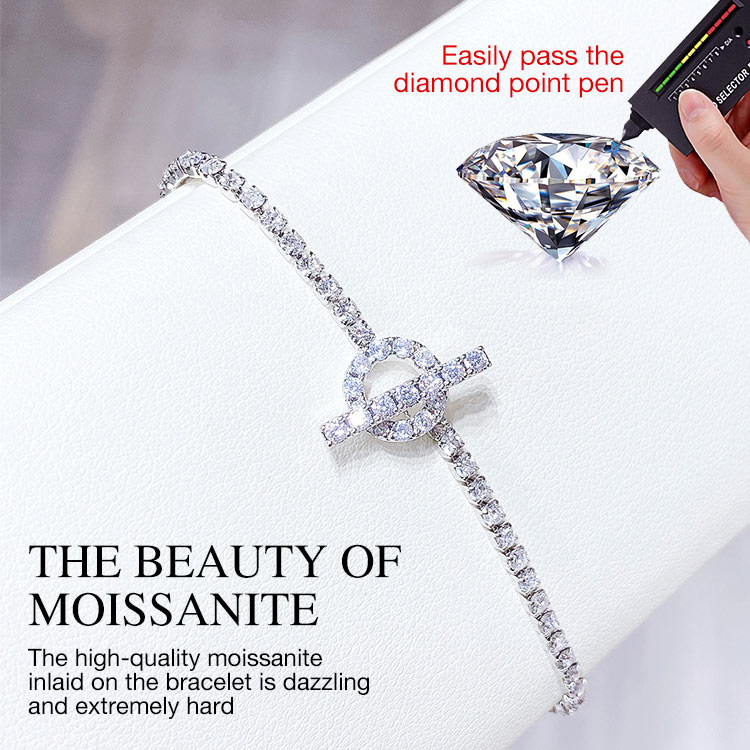 Kadayawan Festival Promo - Q-shaped Super Shiny full diamond Moissanite Bracelet - GRA certificate - Get Diamond-like Sparkle for 1/10 the Price!