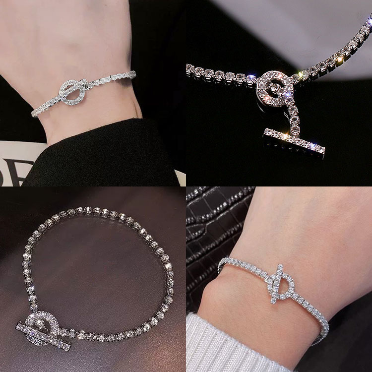 Kadayawan Festival Promo - Q-shaped Super Shiny full diamond Moissanite Bracelet - GRA certificate - Get Diamond-like Sparkle for 1/10 the Price!