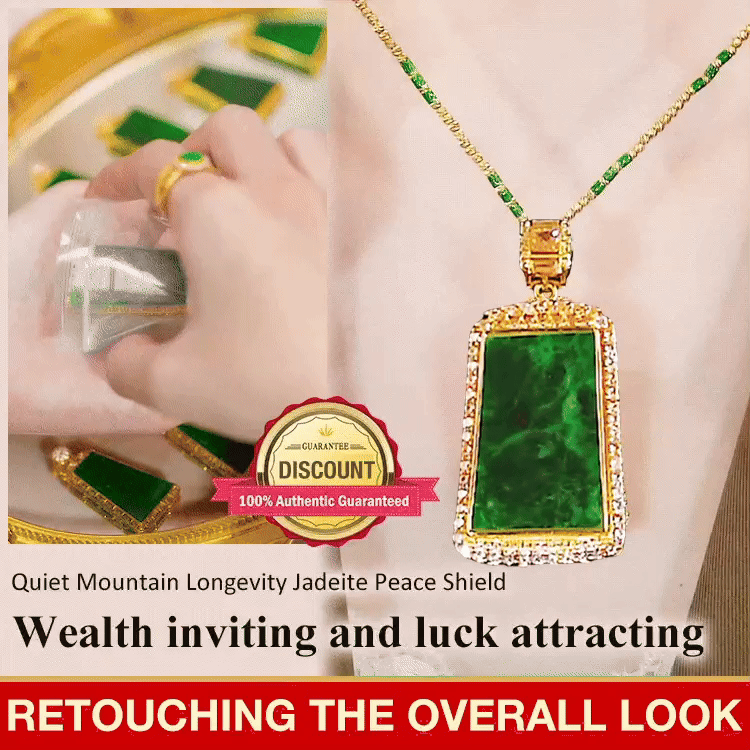 Mothers day promotions-Quiet Mountain Longevity Jadeite Peace Shield-Bring good luck - Free gift box