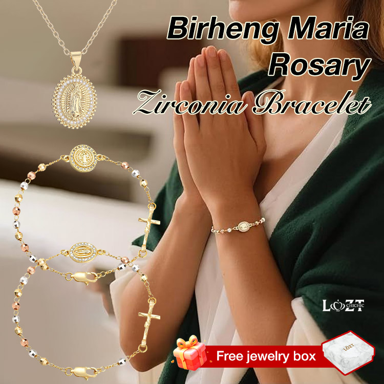 Womens Day Promo- Birheng Maria Rosary Zirconia Bracelet-Faith and love, resonate at this moment-Comes with velvet gift box