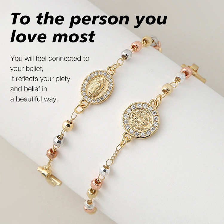 Womens Day Promo- Birheng Maria Rosary Zirconia Bracelet-Faith and love, resonate at this moment-Comes with velvet gift box