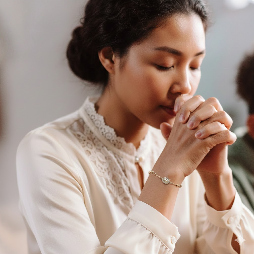 Womens Day Promo- Birheng Maria Rosary Zirconia Bracelet-Faith and love, resonate at this moment-Comes with velvet gift box