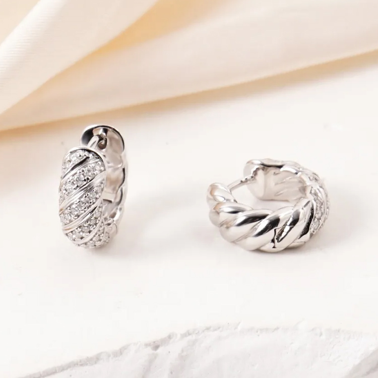 Womens Day Promo -Hoop Moissanite Shine Earrings - Comes with a custom jewelry box