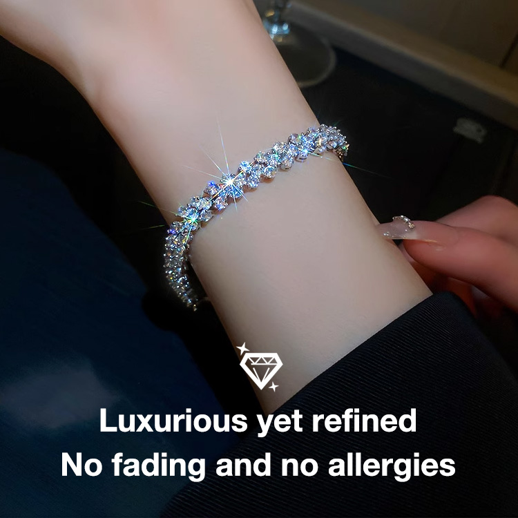 Easter promo limited time discount of ₱100 - Moissanite Heart Shape Roman Bracelet with free jewelry box Gra certificate - 2 colors available