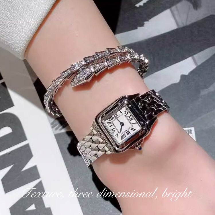 Zircon Snake-Shaped Open Bracelet