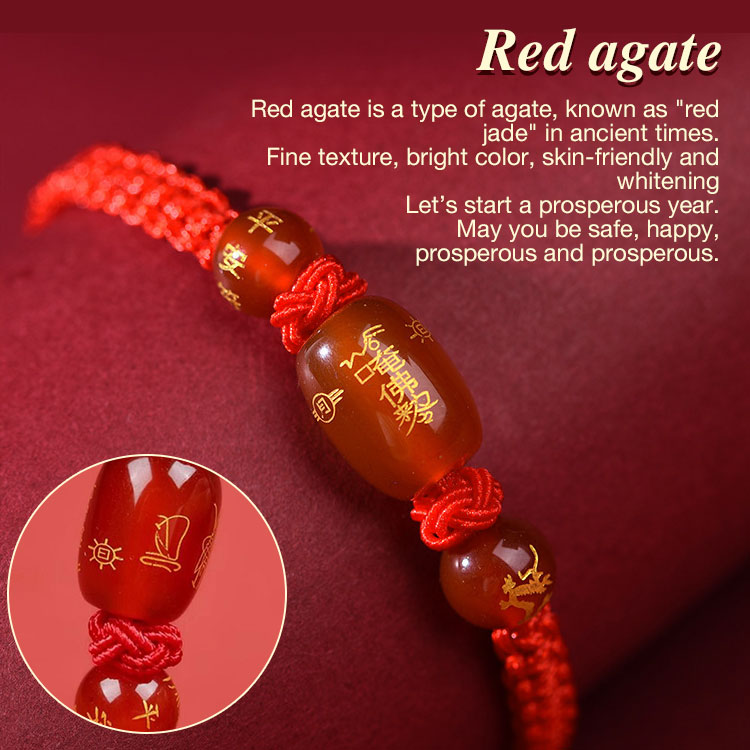 add 199 get second one - Wear a red string braided bracelet with the twelve zodiac signs - bring a year of good luck and health.	