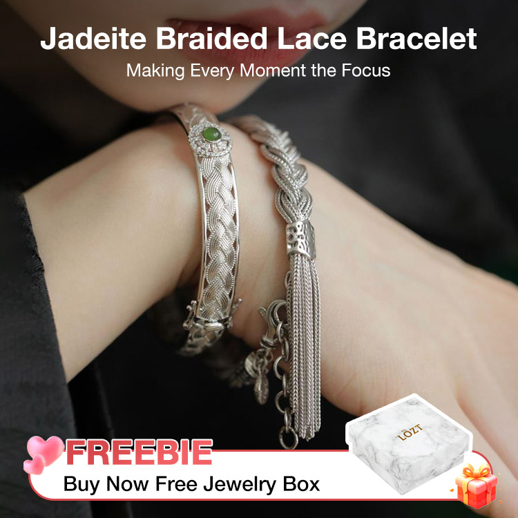 618 Mid-Year Sale-Jadeite Braided Lace Bracelet-Buy Now Free Jewelry Box