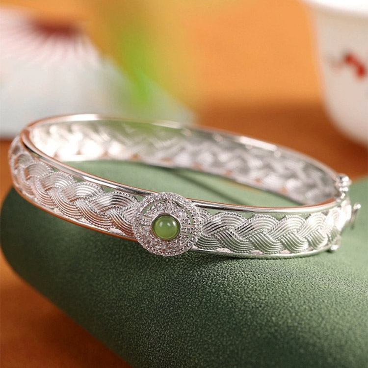 618 Mid-Year Sale-Jadeite Braided Lace Bracelet-Buy Now Free Jewelry Box