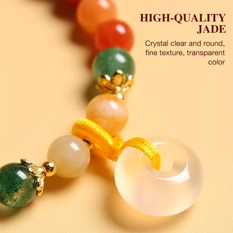 Natural gold jade peace buckle bracelet