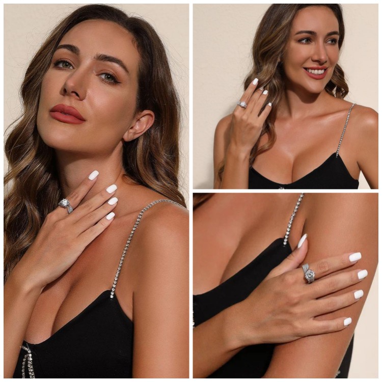 Christmas sale - 5-Carat Super Flash Moissanite Ring - Free gift box. GRA Certified. Adjustable size