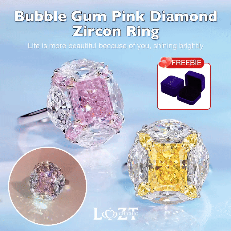 7.7 Super Sale - Second piece only ₱299 - Bubble Gum Pink Diamond Zircon Ring - Free gift box