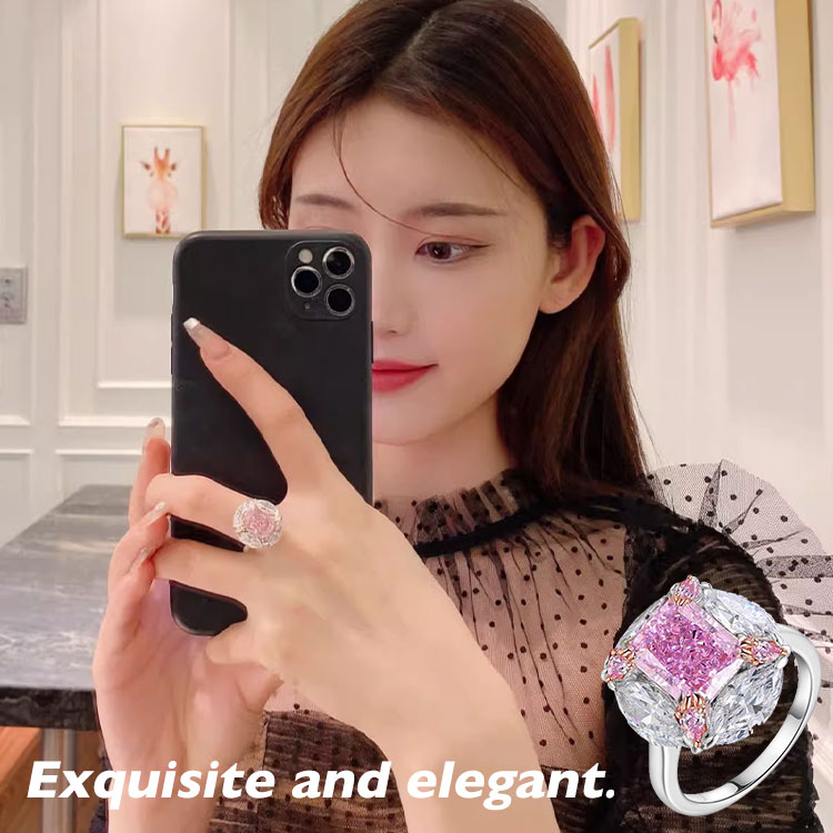 7.7 Super Sale - Second piece only ₱299 - Bubble Gum Pink Diamond Zircon Ring - Free gift box