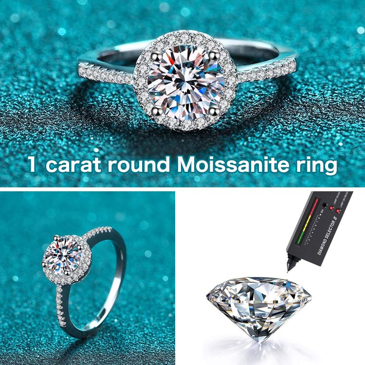 Second one only ₱699 - Classic 1 Carat Moissanite Ring - With GRA certificate. Free gift box. Adjustable size	