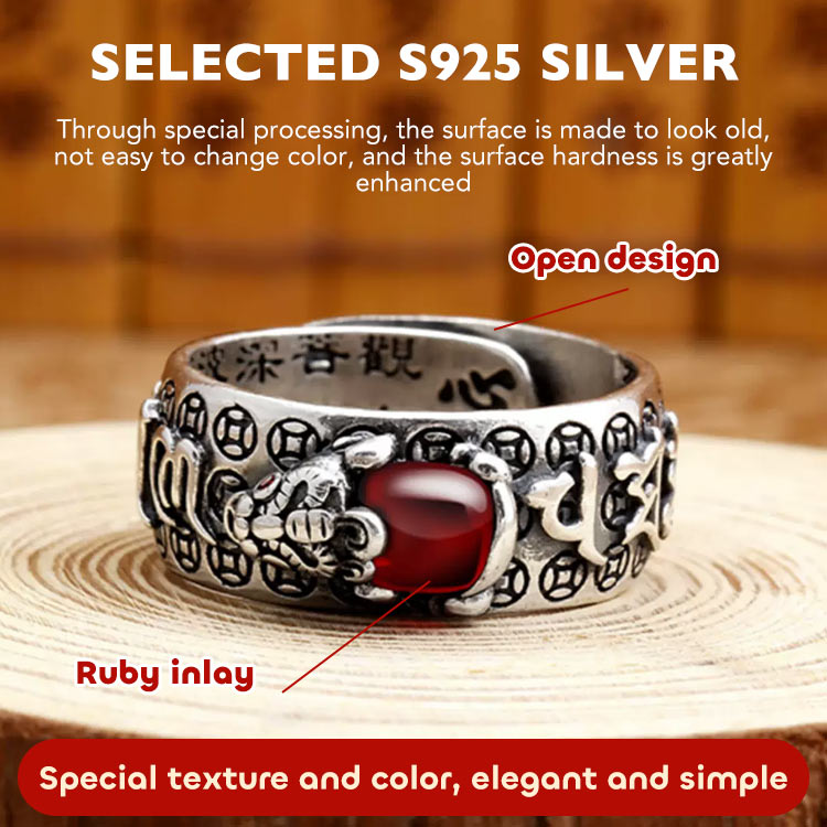 Second piece only ₱199 - Ruby Pixiu Ring - Brings Wealth and Good Luck - Unisex, Adjustable Size, Free Gift Box