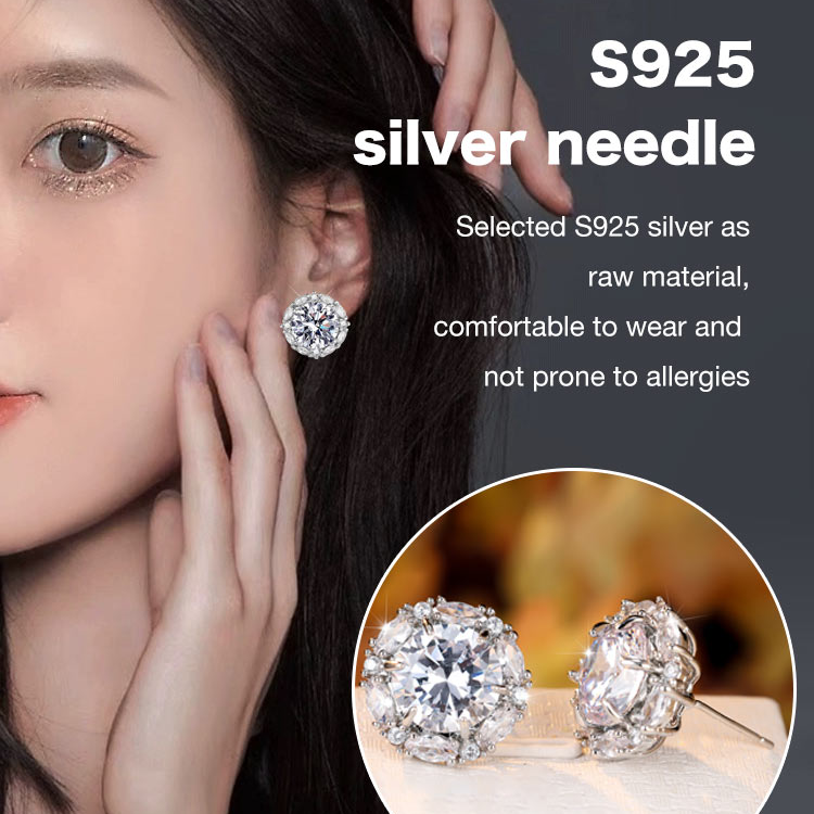 Shining all day - 5 Carat Moissanite Jewelry Set - GRA certificate, free gift box	