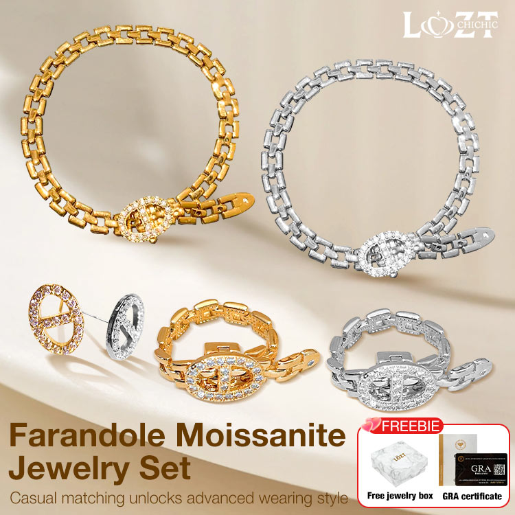 Brighter than diamonds - Farandole Moissanite Jewelry Set - GRA certificate, free gift box