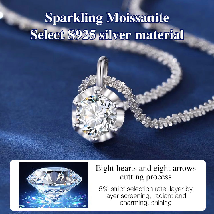 Easter promo- ₱1399 down to ₱1199 - Sparkling Moissanite Necklace Bracelet Set - GRA Certificate. Free jewelry box