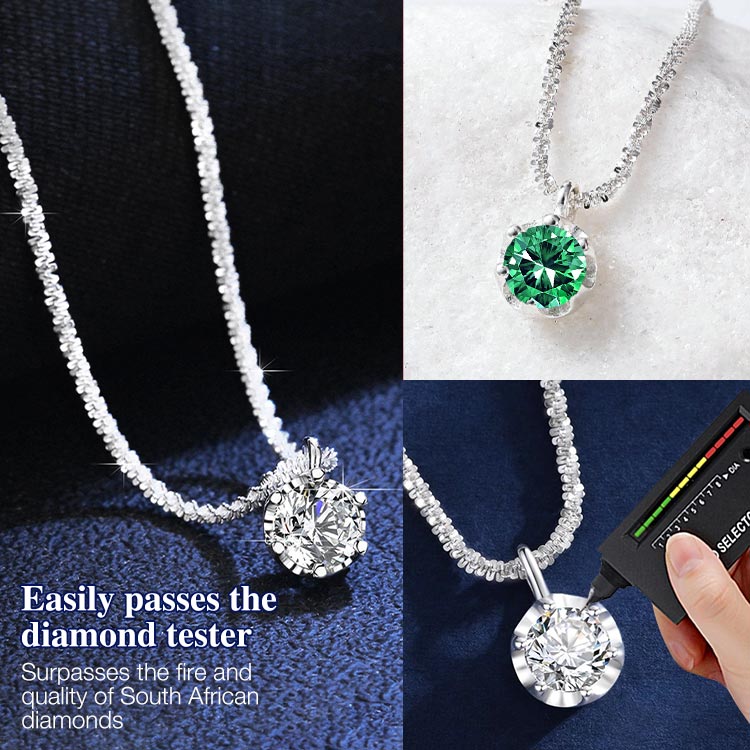 Easter promo- ₱1399 down to ₱1199 - Sparkling Moissanite Necklace Bracelet Set - GRA Certificate. Free jewelry box