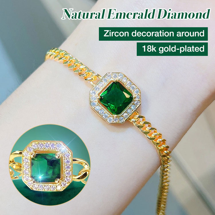 Embrace timeless elegance - Vintage Green Diamond Jewelry - Free jewelry box