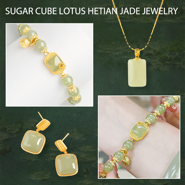 Sugar cube lotus and Tian jade jewelry backup