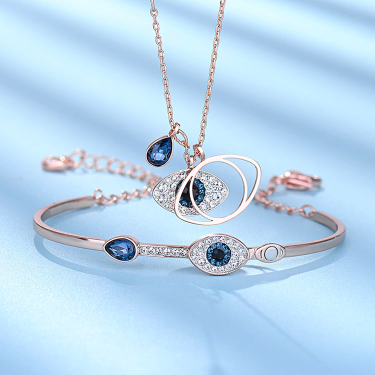EVIL EYE Crystal Necklace and Bracelet