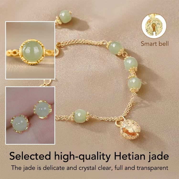 Mothers Day Promotion - Hetian Jade Bell Jewelry set -Bring you peace and happiness, wealth and longevity - The best gift for mom this Mothers Day
