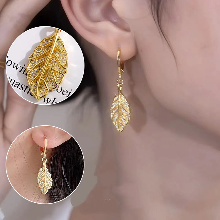 Gold Branches And Jade Leaves Series Jewelry Set