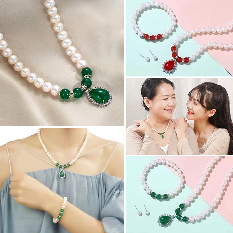 Araw ng mga Ina-Pearl Jewelry Set-Pinakamahusay na regalo para kay nanay