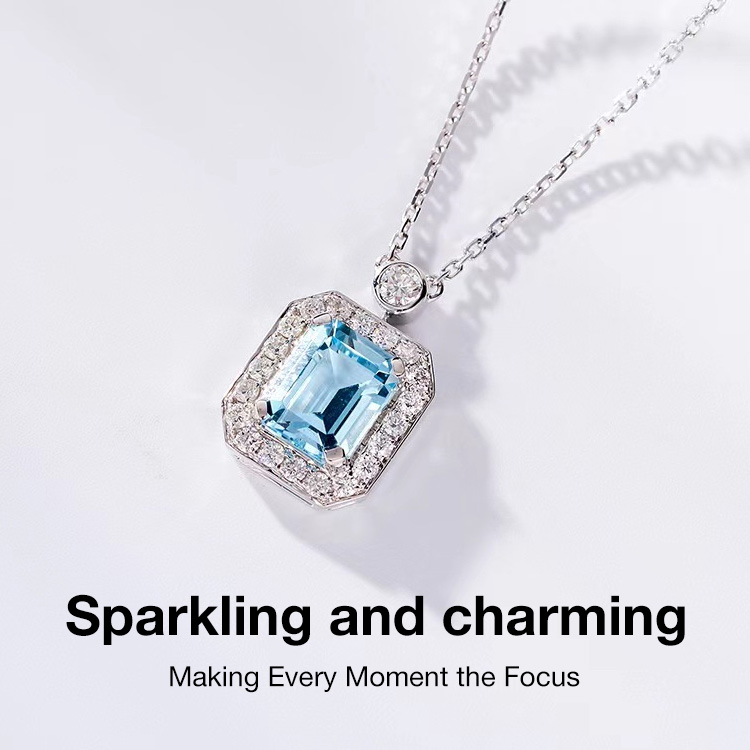 7.7 Super Sale-Add ₱200 get bracelet - Luxurious Blue Diamond Necklace. With free jewelry box