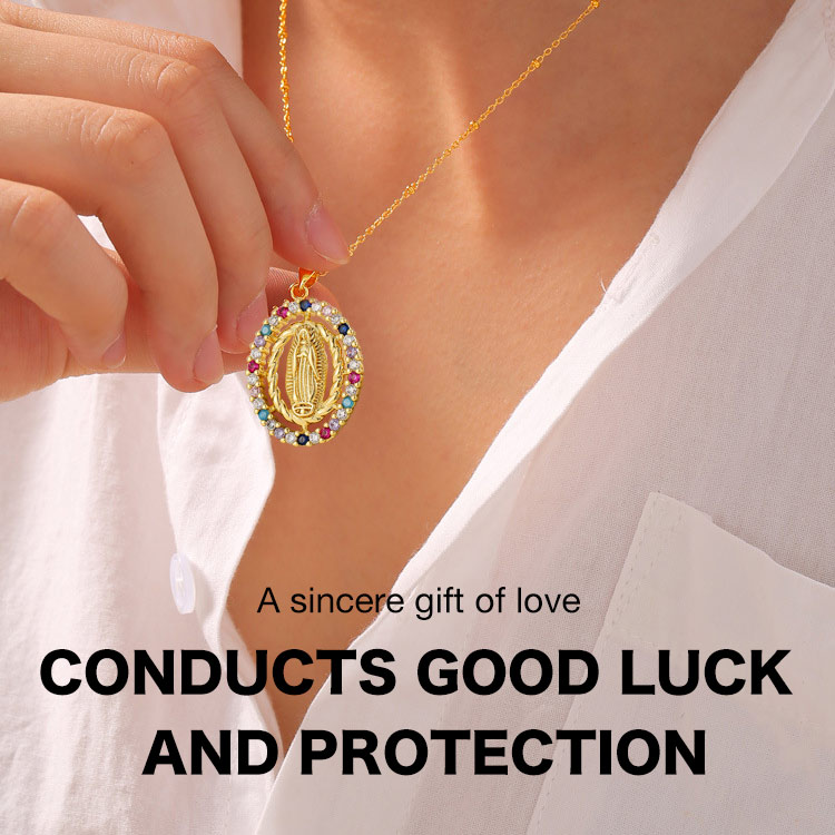 9.9 Super Sale - Second one only 699₱ - Zirconia Virgin Mary Protection and Devotion  Pendant Necklace - Free gift box