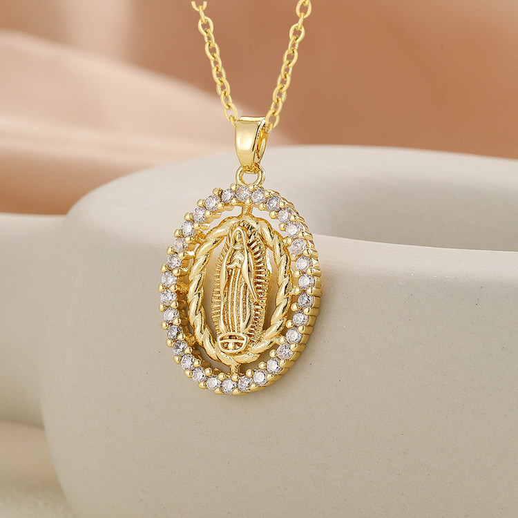9.9 Super Sale - Second one only 699₱ - Zirconia Virgin Mary Protection and Devotion  Pendant Necklace - Free gift box