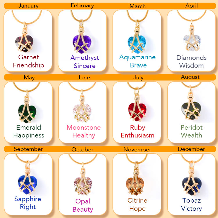 18k Gold Plated Birthstone Necklace-Personalized Lucky Necklace- 1298 for buy one take one