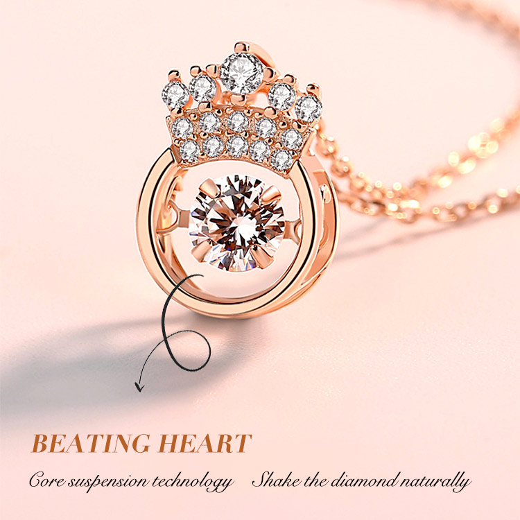 To my daughter Beating Heart Crown Necklace